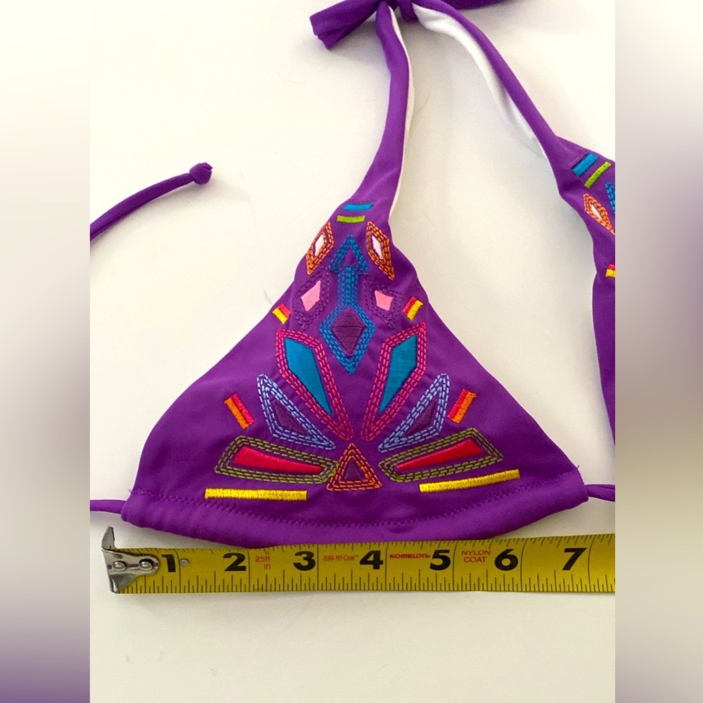 Victoria's Secret Women’s Swim embroidered purple bikini top size Small - Picture 3 of 7